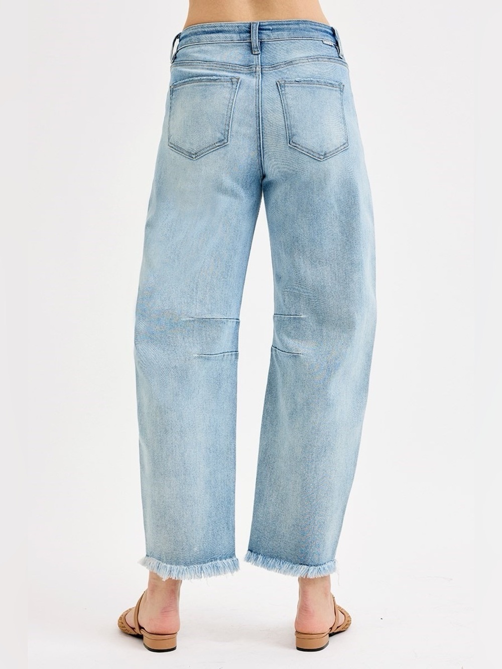 PGC21183 LIGHT Risen Slouchy Crop Barrel Jeans - Picture 3 of 4